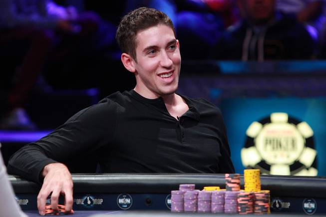 Daniel Colman smiles during the final table of the Big One For One Drop tournament at the World Series of Poker Tuesday, July 1, 2014 at the Rio. Colman took home first place and $15,306,668 in prize money.