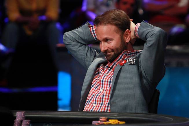 Daniel Negreanu waits on Daniel Colman during the final table of the Big One For One Drop tournament at the World Series of Poker Tuesday, July 1, 2014 at the Rio. Colman took home first place and $15,306,668 in prize money.