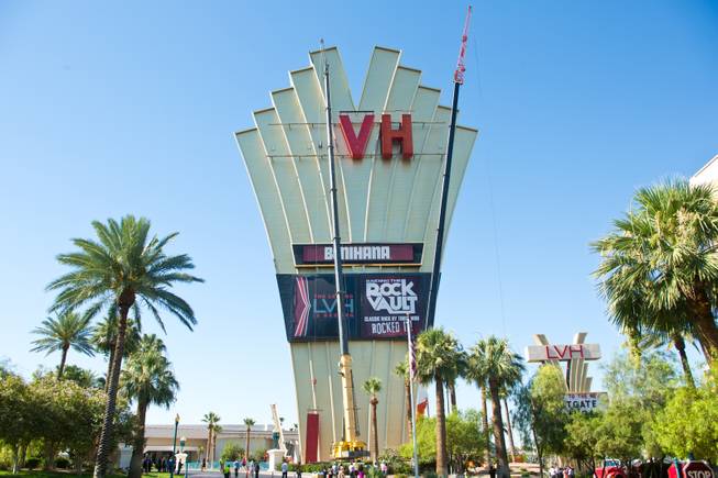 The "L" has been lowered off the main sign of Westgate's newly purchased property, formerly the Las Vegas Hotel, Tuesday July 1, 2014.