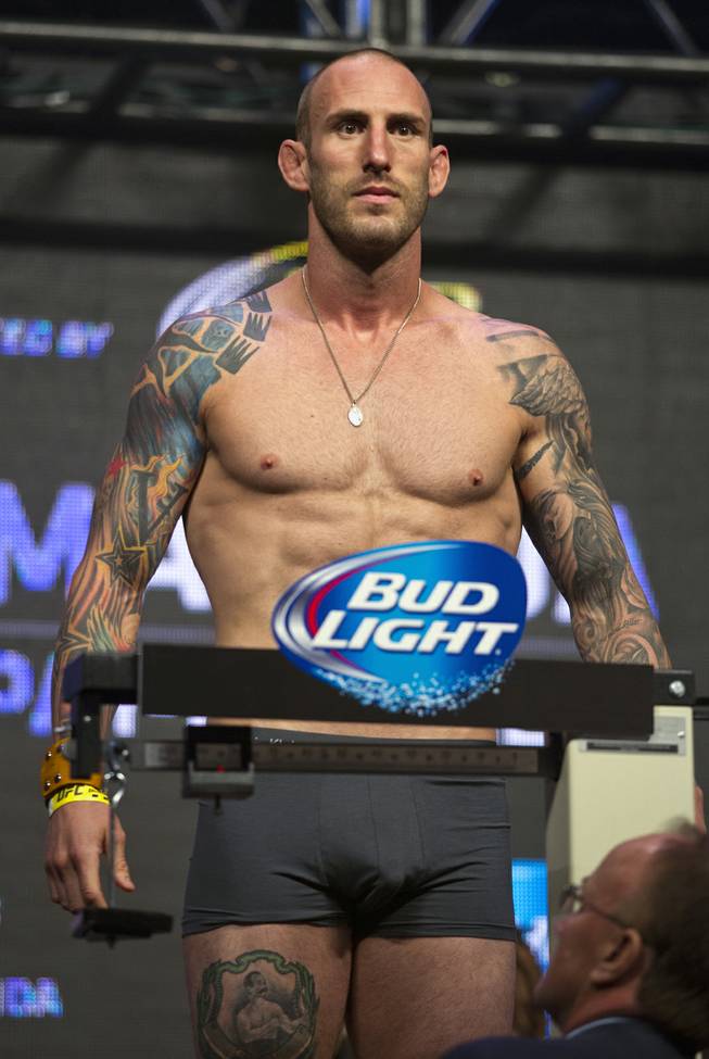 Middleweight Luke Zachrich stands tall during the UFC 175 weigh ins at the Mandalay Bay Resort on Friday, July 4, 2014.