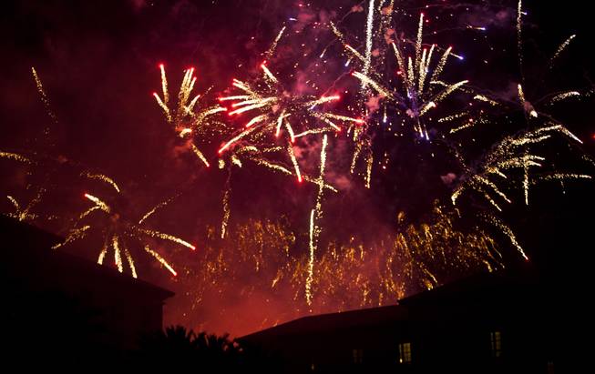 Fireworks explode over the Green Valley Ranch Resort & Spas on Friday, July 4, 2014.