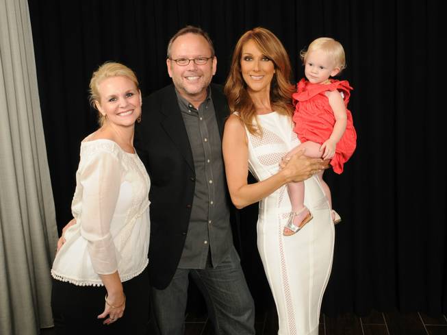 Celine Dion, second from right, with Richard Dunn, his wife Natasha and their daughter Bailey at the Colosseum on Friday, July 4, 2014, at Caesars Palace.