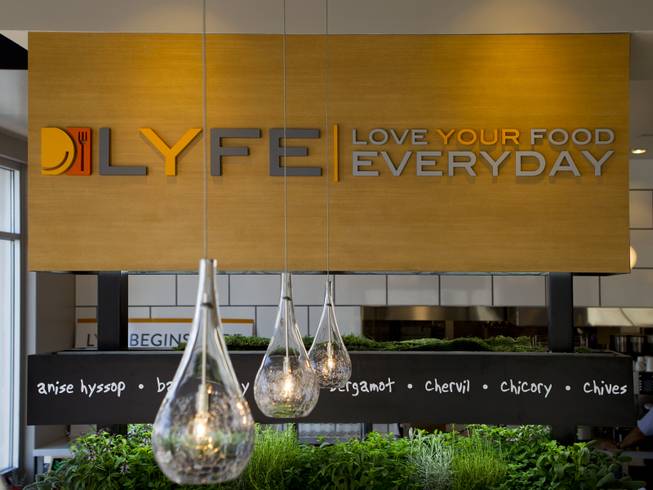 Interior of the new Henderson restaurant Lyfe Kitchen at The District on Tuesday, July 8, 2014.