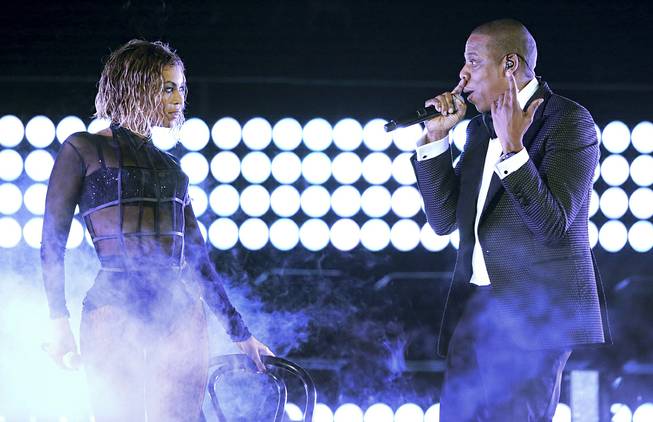 Beyonce and Jay Z perform "Drunk in Love" at the 56th Annual Grammy Awards on Jan. 26, 2014, in Los Angeles. 