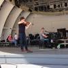 Joshua Bell and Frankie Moreno rehearse at the Hollywood Bowl.
