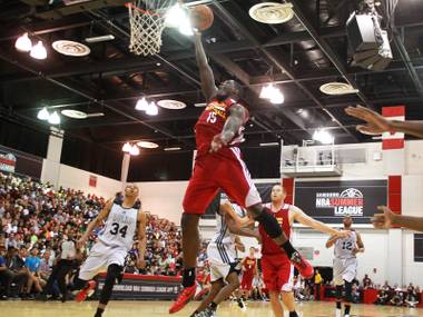 Cleveland forward Anthony Bennett drives to the basket during the Cavaliers NBA Summer League game against the Milwaukee Bucks Friday, July 11, 2014 at the Cox Pavilion.