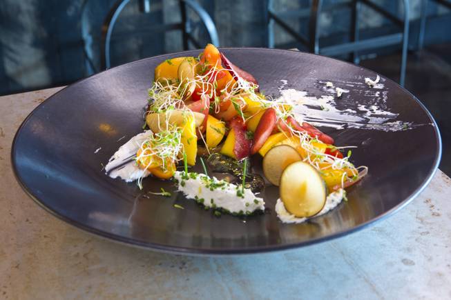 Heirloom Tomato and Stone Fruit Salad from MTO Cafe in Las Vegas, Nev. July 8, 2014.