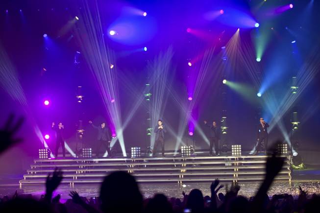 New Kids on the Block performs in the Axis at Planet Hollywood on Thursday, July 10, 2014.