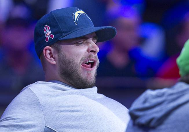 Felix Stephensen, originally from Norway now living in London, yawns during the World Series of Poker $10,000 buy-in No-limit Texas Hold 'em main event at the Rio, July 14, 2014. Stephensen made it to the final table.