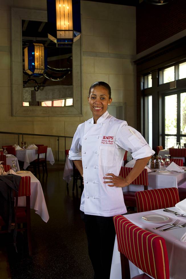 Chef Fatimah Madyun poses in Rao's, an Italian restaurant at Caesars Palace, Monday, July 21, 2014.