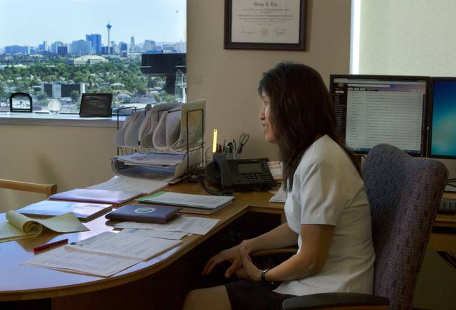 North Las Vegas interim city manager Dr. Qiong Liu in her office on Monday, July 21, 2014.