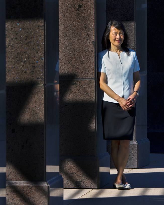 North Las Vegas interim city manager Dr. Qiong Liu outside City Hall on Monday, July 21, 2014.