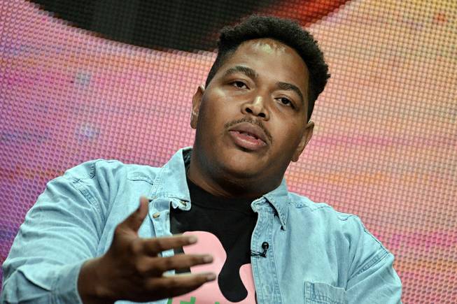 Darius Monroe speaks on stage during the Independent Lens, "Evolution of a Criminal" panel, at the the PBS 2014 Summer TCA held at the Beverly Hilton Hotel on Tuesday, July 22, 2014, in Beverly Hills, Calif. 