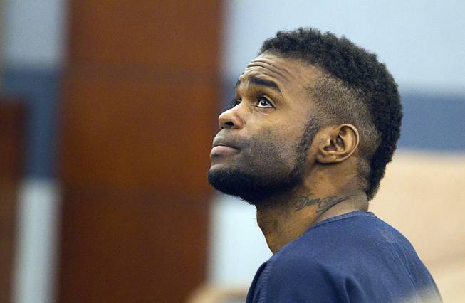 Jason Griffith appears in court during sentencing at the Regional Justice Center Wednesday, July 23, 2014. The former Las Vegas Strip performer was found guilty of second-degree murder in the 2010 death and dismemberment of his ex-girlfriend Deborah Flores Narvaez, a dancer in Luxor's topless "Fantasy" revue.