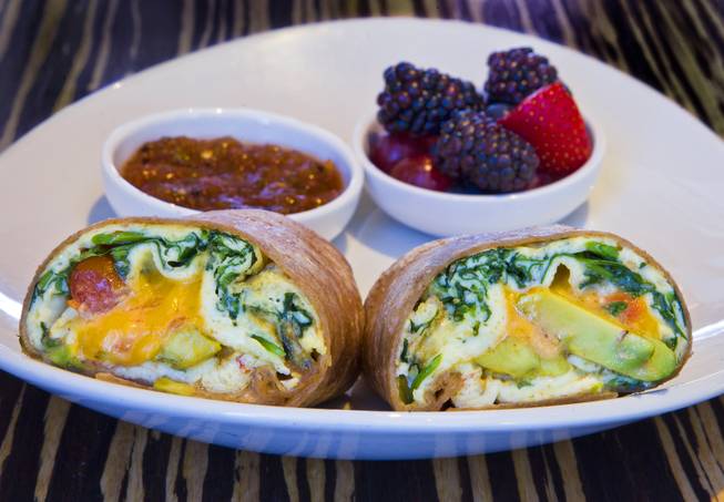 Breakfast burrito entree at the LYFE Kitchen at The District on Thursday, July 24, 2014.