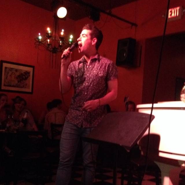 Graham Fenton of "Jersey Boys" takes the stage at Don't Tell Mama to sing "Can't Take My Eyes Off Of You" on Saturday, July 26, 2014.