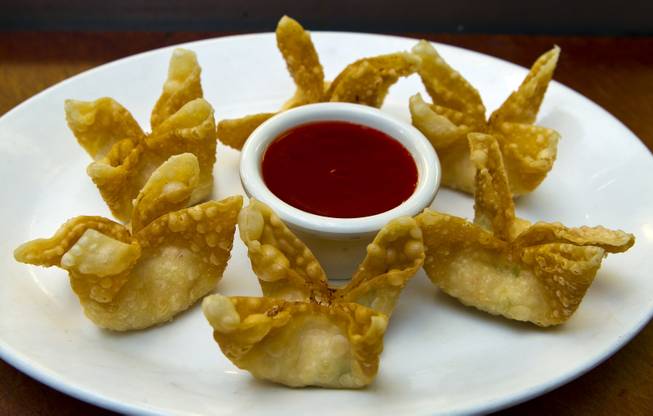 Crab Rangoon dish by Chef Ivo Karkaliev now cooking Chinese food for the Cafe Fiesta at Fiesta Henderson on Monday, July 28, 2014.   L.E. Baskow