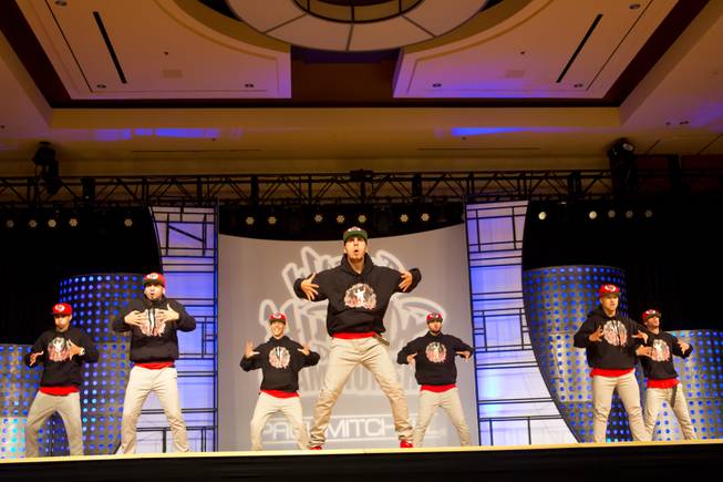 Dogma Union of Italy performs during the preliminary round of the World Hip-Hop Dance Championships at Red Rock Resort, Las Vegas, Wed Aug. 6, 2014.