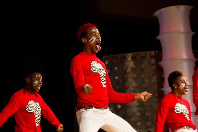 Extreme Vision Dance Crew of Zimbabwe performs during the preliminary round of the World Hip-Hop Dance Championships at Red Rock Resort, Las Vegas, Wed Aug. 6, 2014.