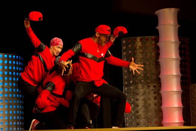 9-1 Pact of France performs during the preliminary round of the World Hip-Hop Dance Championships at Red Rock Resort, Las Vegas, Wed Aug. 6, 2014.