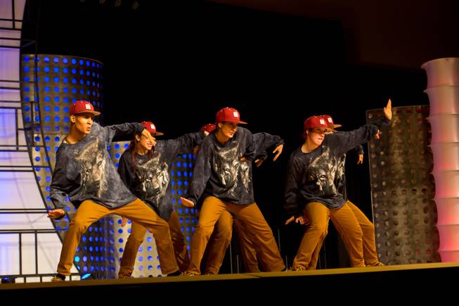 German dance crew Juvenile Maze performs during the preliminary round of the World Hip-Hop Dance Championships at Red Rock Resort, Las Vegas, Wed Aug. 6, 2014.