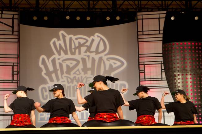 Genetik of Australia performs during the preliminary round of the World Hip-Hop Dance Championships at Red Rock Resort, Las Vegas, Wed Aug. 6, 2014.