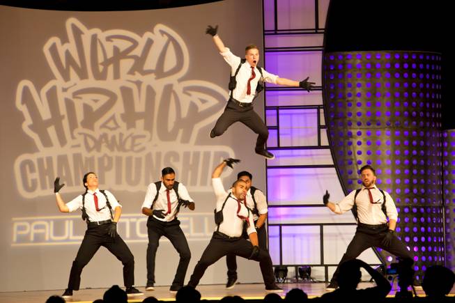 3rd Street Beat of Canada performs during the preliminary round of the World Hip-Hop Dance Championships at Red Rock Resort, Las Vegas, Wed Aug. 6, 2014.