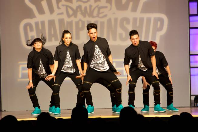 Choreo-Bots of Germany performs during the preliminary round of the World Hip-Hop Dance Championships at Red Rock Resort, Las Vegas, Wed Aug. 6, 2014.