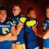 From left,  Moapa Valley High School football  players Andrew Huerta, Zach Hymas, Cole Mulcock and R.J. Hubert July 21, 2014.
