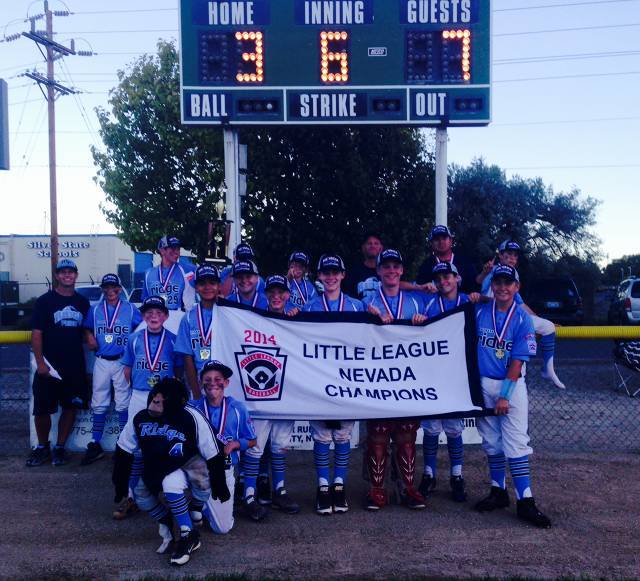 A team photo of the Mountain Ridge Little League all-star team after winning the Nevada state tournament. It became the first Nevada league to reach the Little League World Series.