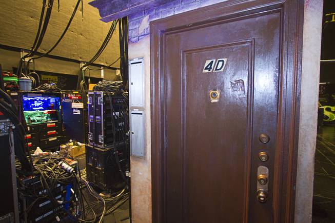A door is shown in "Dimmer Beach" during a backstage tour of "Ghost The Musical" at the Smith Center for the Performing Arts Wednesday Aug. 13, 2014. The musical runs through Sunday, Aug. 17.