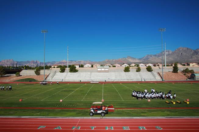 Palo Verde football players during their first official practice day Thursday, Aug. 14, 2014.