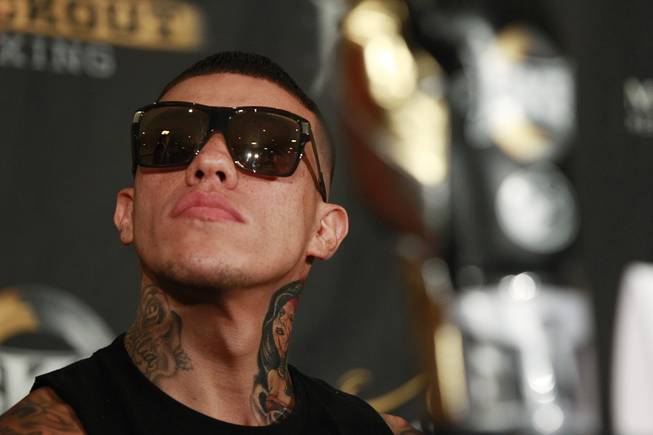 Gabriel Rosado takes part in a news conference for the inaugural Big Knockout Boxing event Thursday, Aug. 14, 2014.