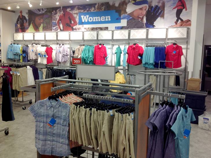 Columbia Sportswear's store in Gilroy, California. The company's Las Vegas South Premium Outlets location will have a similar interior layout.