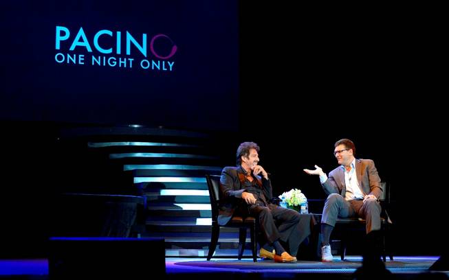 Al Pacino and host John Katsilometes of the Las Vegas ...