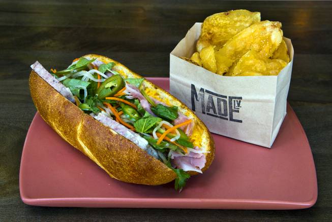 Canteen Banh Mi sandwich from Made L.V. which is a new restaurant opening tonight at Tivoli Village on Monday, August 18, 2014.