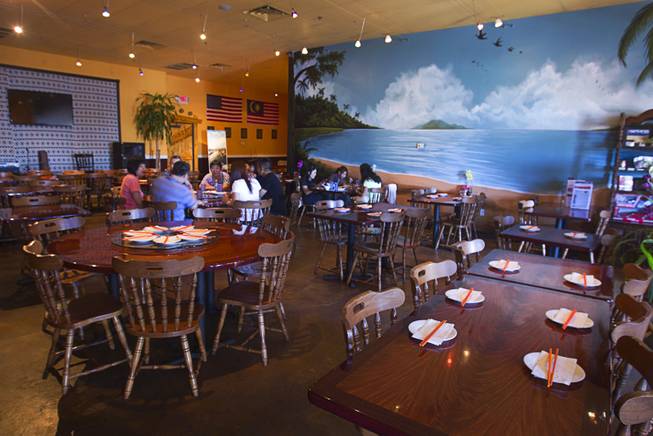 A view of the dining area at Island Malaysian Cuisine in the Pacific Asian Plaza, 5115 Spring Mountain Rd., Tuesday, Aug. 19, 2014.