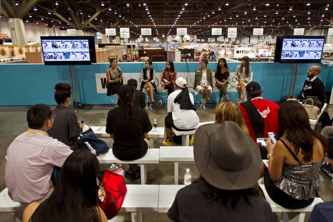 WWD presents a blogger panel on fashion trends before a large group gathered at the MAGIC Marketplace Fall Show at the Las Vegas Convention Center on Tuesday, August 19, 2014.