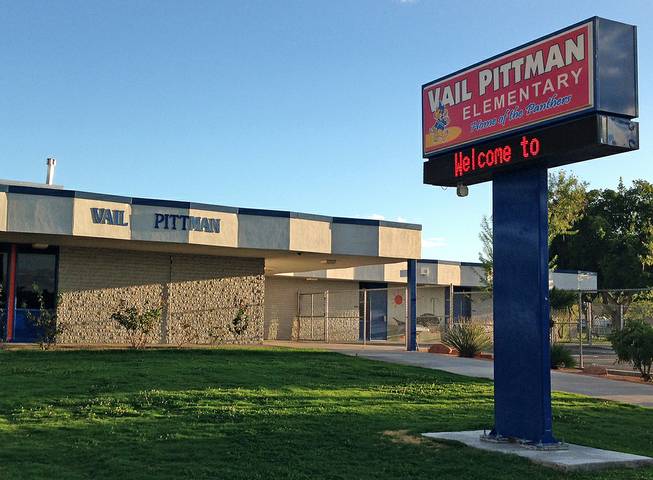 A view of Vail Pittman Elementary School near Washington Avenue and Torrey Pines Drive on Wednesday, Aug. 20, 2014, in Las Vegas.
