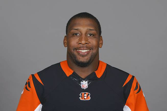 This is a 2014 photo of Sam Montgomery of the Cincinnati Bengals NFL football team. This image reflects the Cincinnati Bengals active roster as of Monday, May 12, 2014 when this image was taken. 