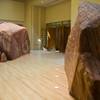 A 700 million-year-old metaquartzite and brass boulder is on display at the valet entrance at the new Delano Las Vegas on Tuesday, Sept. 2, 2014.