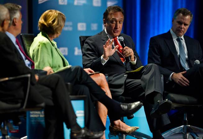 Henry Cisneros speaks about Business Leadership on Carbon Reduction during the Clean Energy Summit at the Mandalay Bay on Thursday, September 4, 2014.