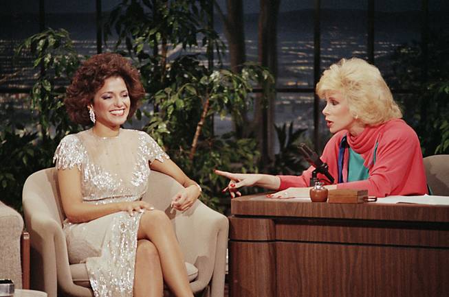 New Miss America Suzette Charles talks with Joan Rivers on The Tonight Show Starring Johnny Carson in Burbank, Calif. on Monday, Aug. 6, 1984. 