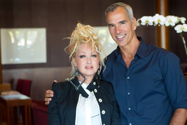 Cyndi Lauper and Jerry Mitchell on Thursday, Sept. 4, 2014, at the Smith Center for the Performing Arts in downtown Las Vegas. Mitchell is the director and Lauper the composer of “Kinky Boots,” which makes its U.S. tour debut at the Smith Center from Sept. 4-14.