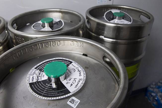 Kegs of Resinate IPA are stored in a cooler at the CraftHaus Brewery in the Henderson Booze District, 7350 Eastgate Rd., Monday, Sept. 8, 2014. The brewery celebrates it's grand opening Friday, Sept. 12.