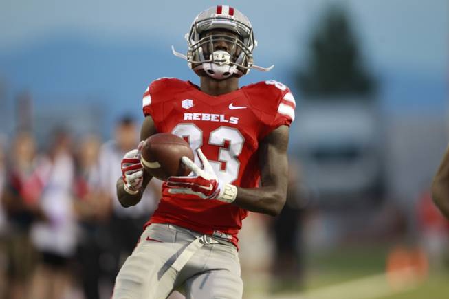 UNLV wide receiver Devonte Boyd caught three passes for 47 yards in the Rebels' 48-34 loss to Northern Illinois at Sam Boyd Stadium on Saturday, Sept. 13, 2014.