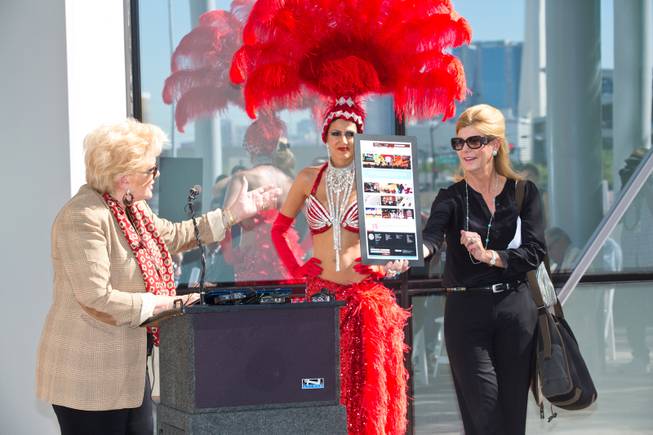 Las Vegas Mayor Carolyn Goodman welcomes the new .vegas top level domain during a ceremonial launch at City Hall, Tuesday Sept. 16, 2014.