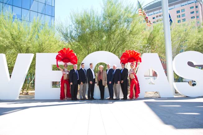 Las Vegas Mayor Carolyn Goodman and various web officials welcome the new .vegas top level domain during a ceremonial launch at City Hall, Tuesday Sept. 16, 2014.
