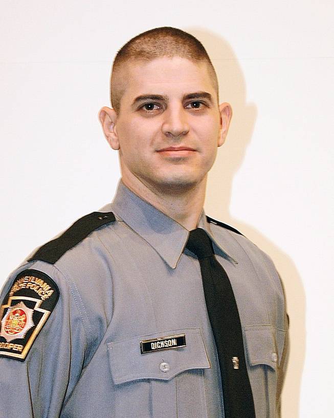 This photo provided by the Pennsylvania State Police shows Cpl. Bryon Dickson.