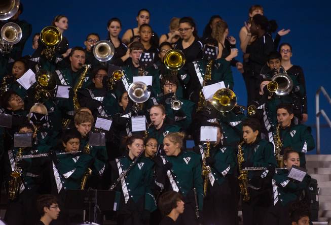 The Palo Verde band plays for the crowd during their Las Vegas game on Friday, September 19, 2014.
